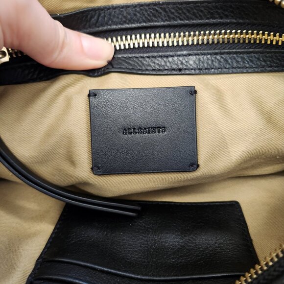 All Saints half moon black leather crossbody bag - Picture 13 of 15